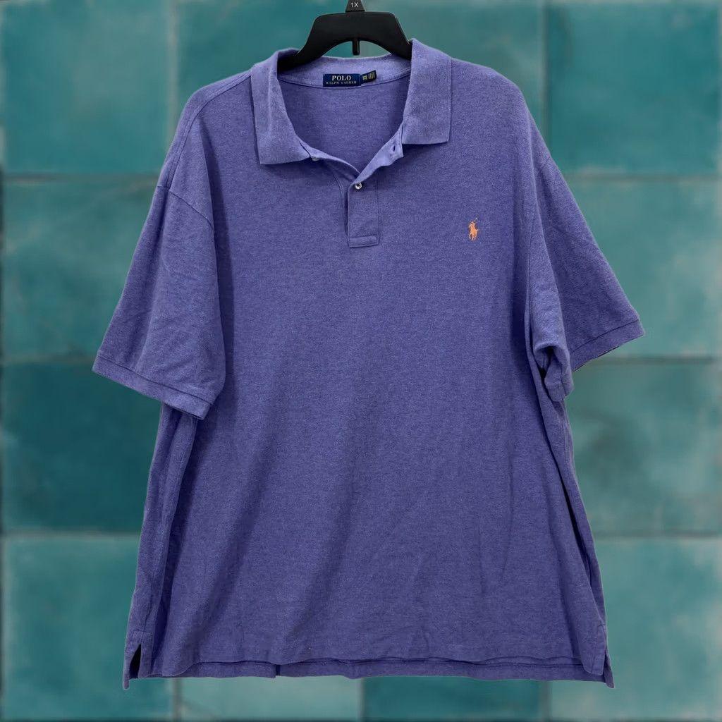 Polo Ralph Lauren Polo Ralph Lauren Shirt Mens 3XB Purple Cotton Short Sleeve Classic Polo Preppy Size US XXL / EU 58 / 5 - 1 Thumbnail