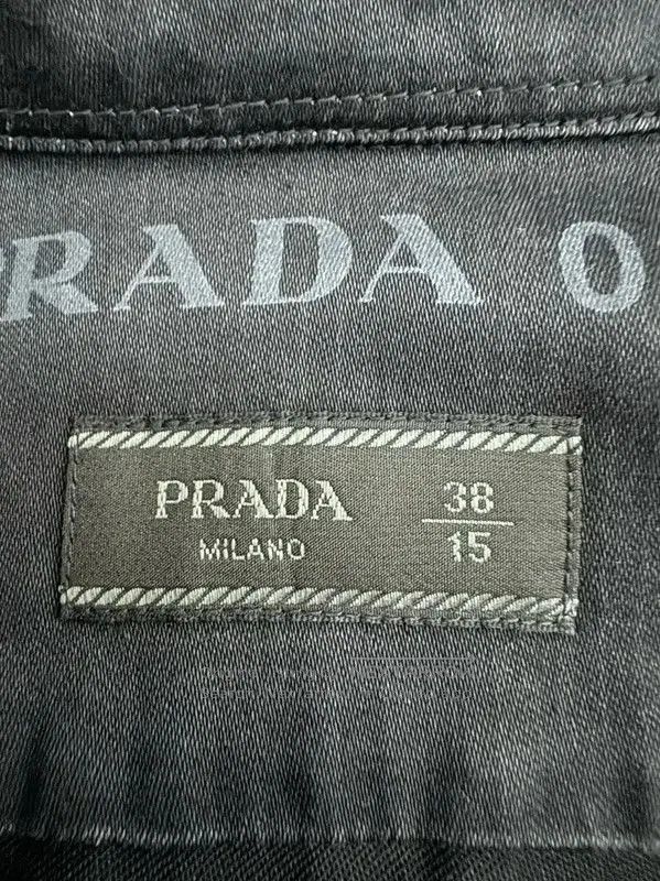 Prada Prada Black Gray Embroidered Logo Shirt. Size US M / EU 48-50 / 2 - 4 Thumbnail