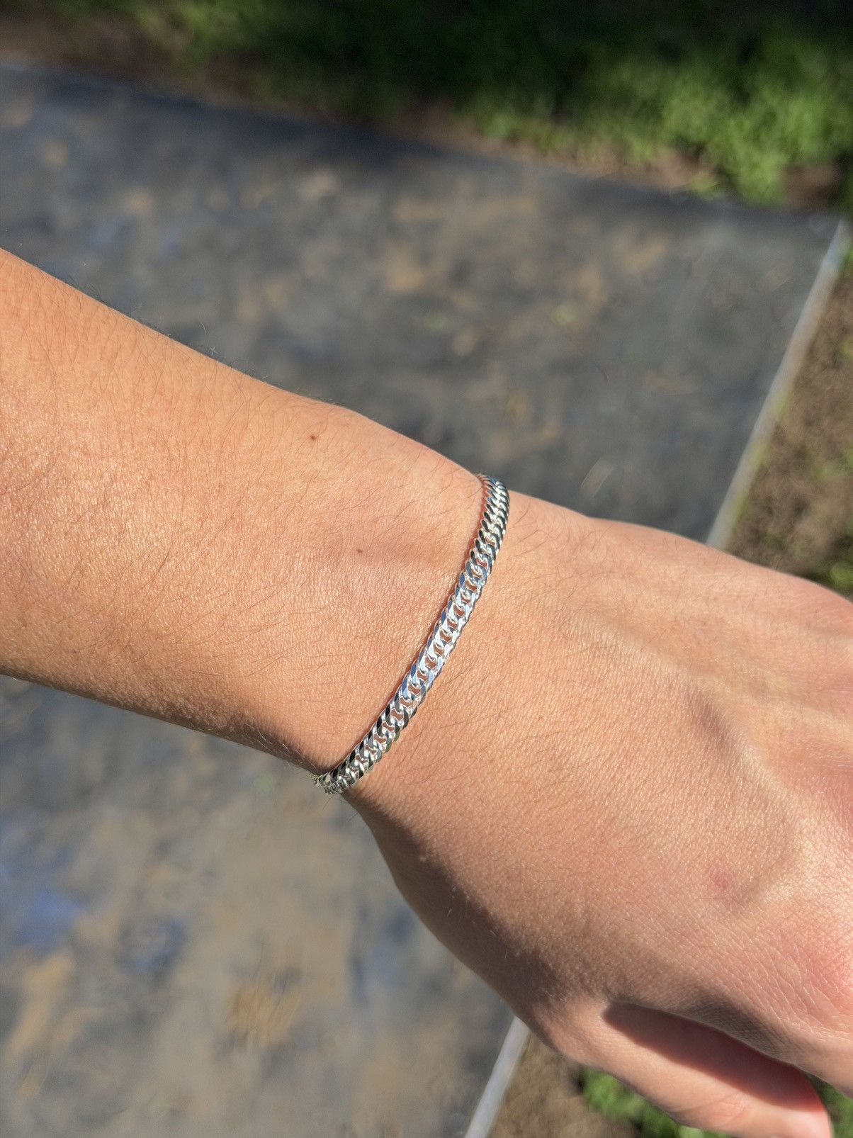 Sterling Silver Silver double link bracelet 7” Size ONE SIZE - 4 Thumbnail