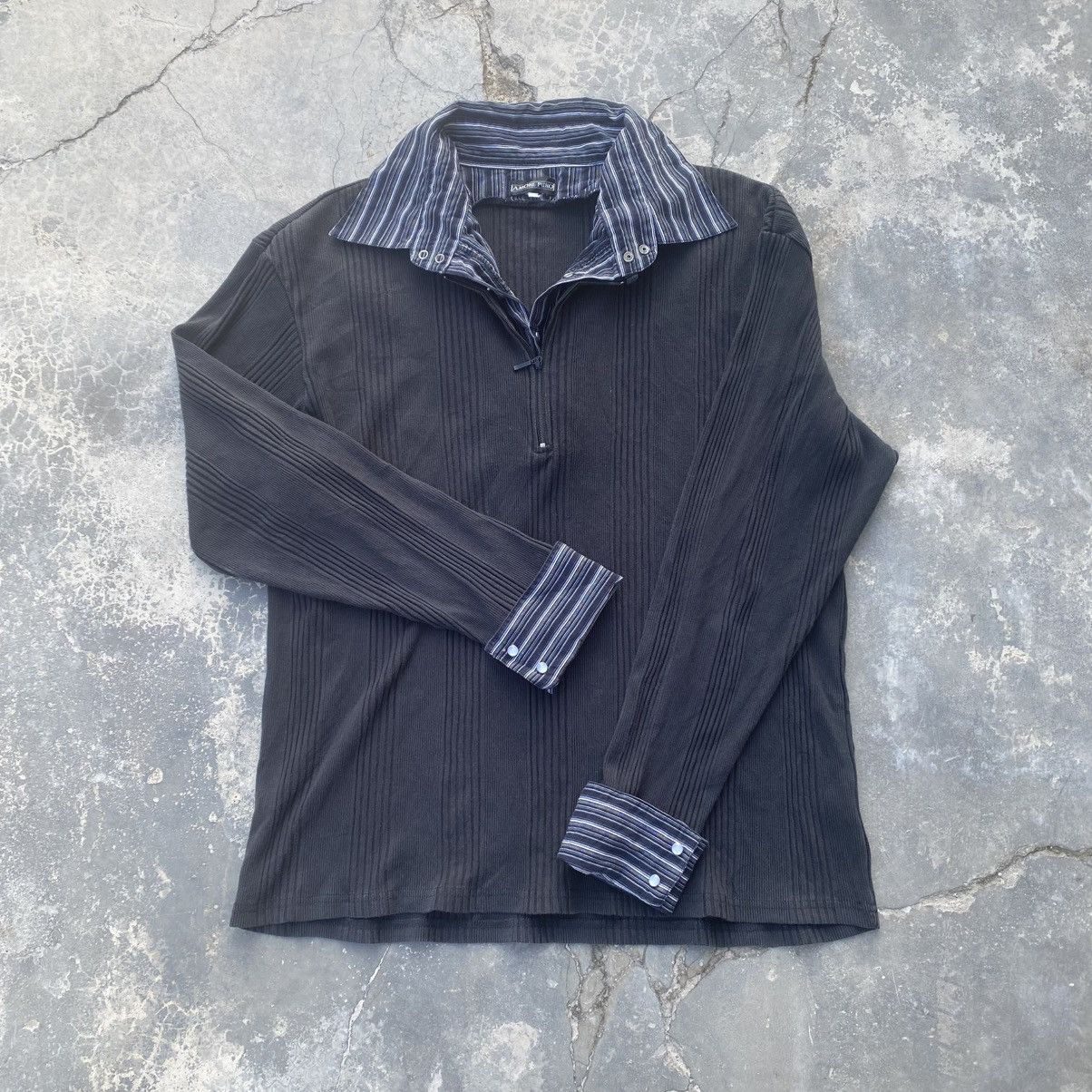 Japanese Brand AMORE PURO Stripe Collar Shirt Size US L / EU 52-54 / 3 - 1 Thumbnail