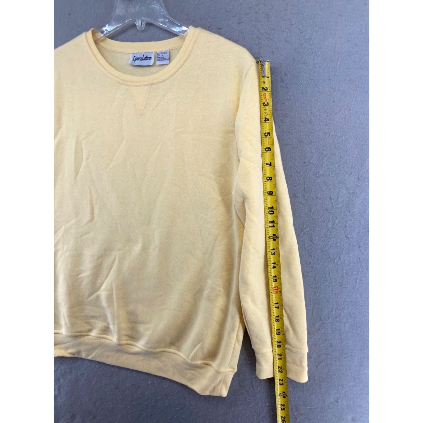 Vintage VINTAGE Speculation Womens Sweatshirt S Yellow Solid 90s Retro Pullover Size S / US 4 / IT 40 - 4 Thumbnail
