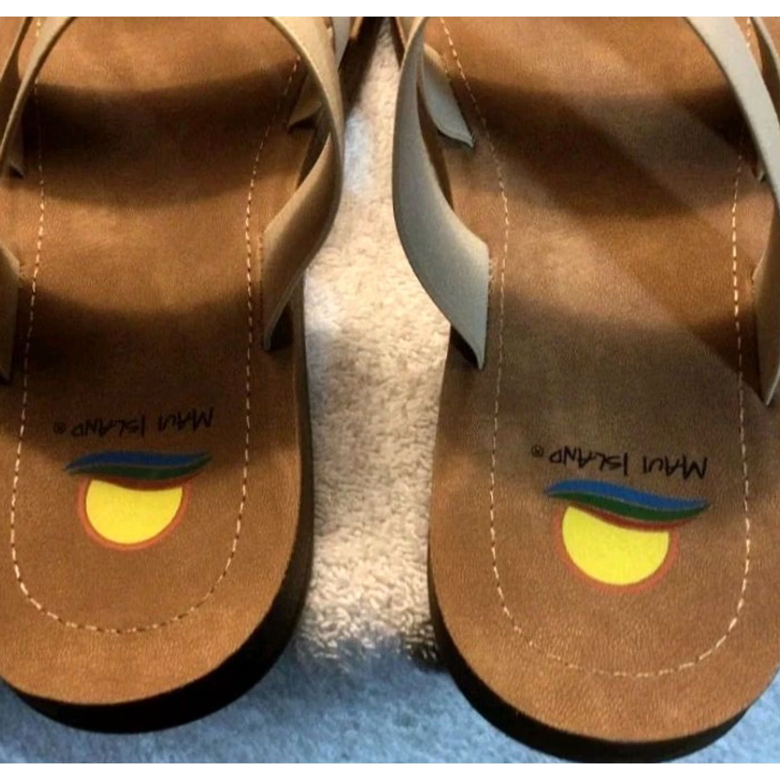 ALOHAS VINTAGE Women’s ALOHA MAUI ISLAND Stretch Sandals Slide Beige 10M Womens Size US 10 / IT 40 - 2 Thumbnail