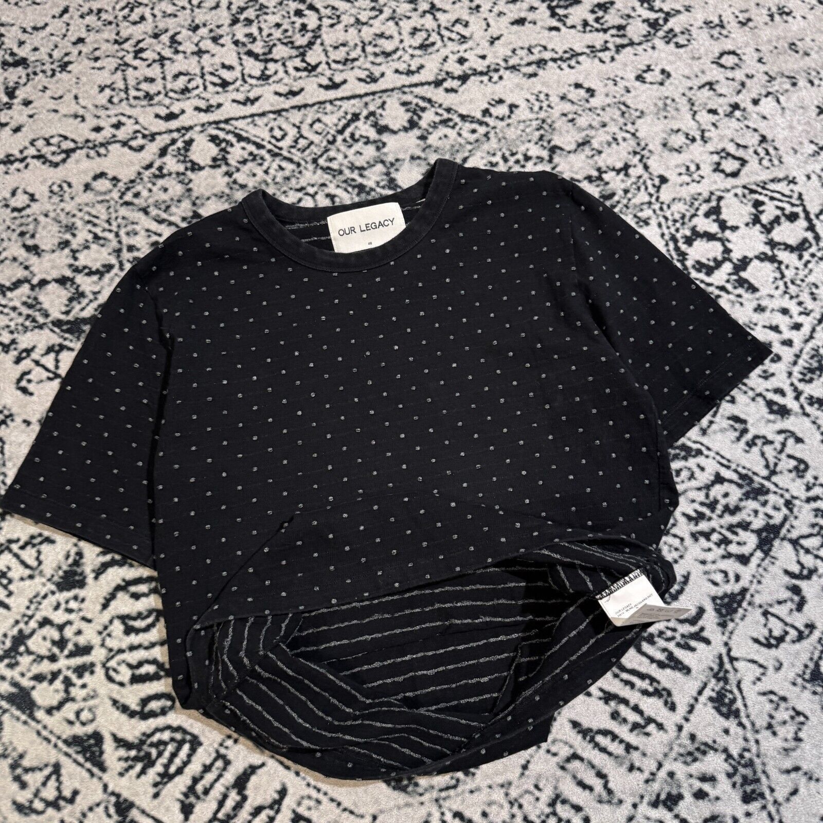 Our Legacy × Vintage Our Legacy Unisex Black Cotton T-Shirt Size S Polka Dot Size US S / EU 44-46 / 1 - 10 Thumbnail