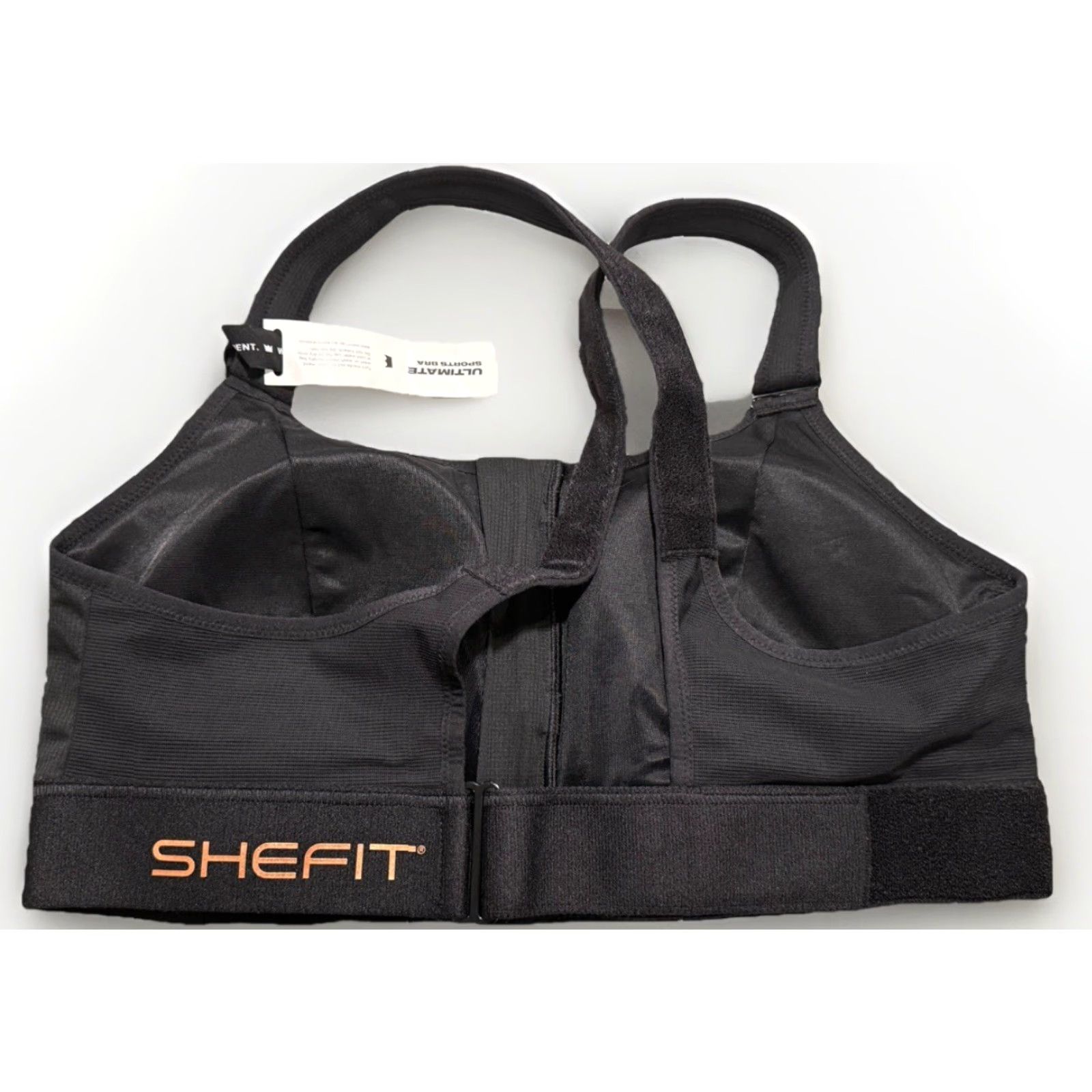 Vintage SHEFIT Ultimate Sports Bra Front Zip High Impact Black 2 Luxe Womens Size 6 Front Zip Adjustable Straps Removable Pads Wireless NWT Sportswear Size ONE SIZE - 6 Thumbnail