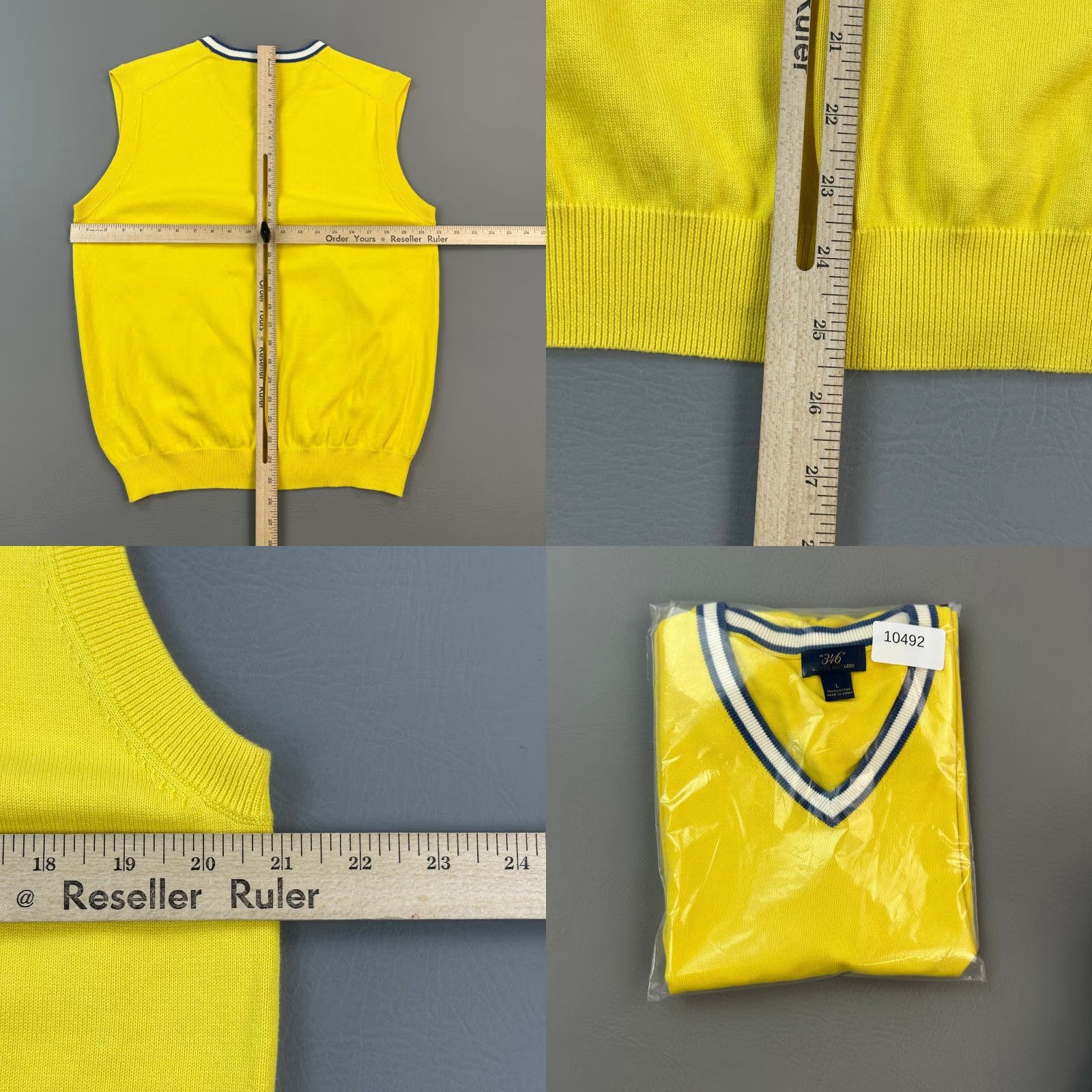 Brooks Brothers Brooks Brothers 346 Sweater Vest Mens Large Yellow Cotton V Neck Preppy Golf Vest Sweater Size US L / EU 52-54 / 3 - 8 Thumbnail