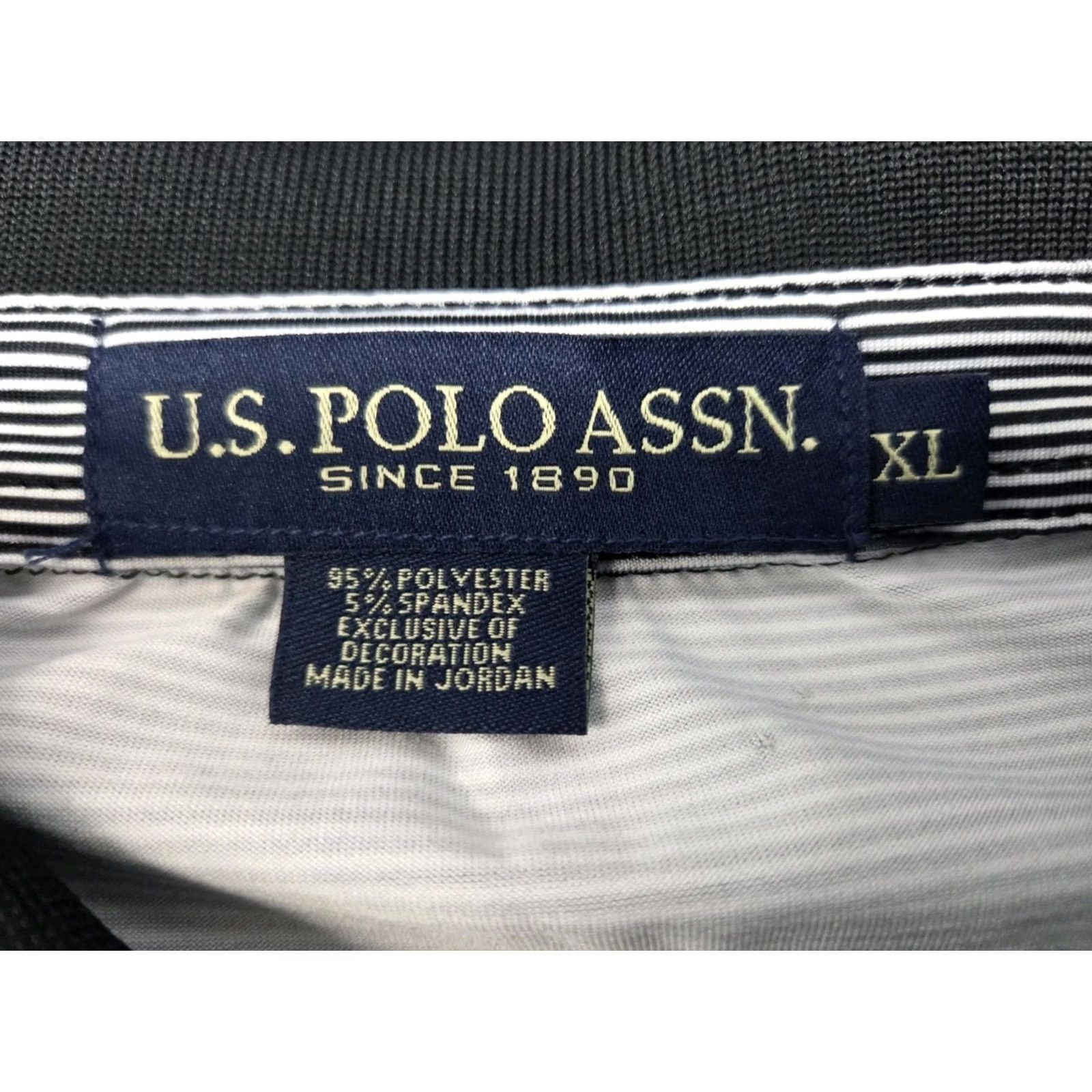 U.S. Polo Assn. NWT US Polo ASSN Mens Polo Feel Dry Shirt Black/White Striped Size XL Size US XL / EU 56 / 4 - 3 Thumbnail