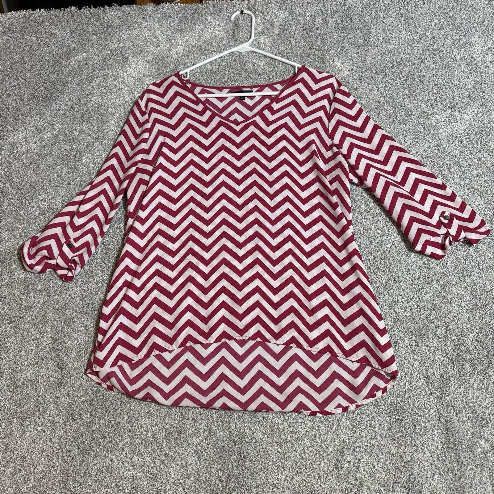 Other Boho Blouse Womens Large Chevron Retro Psychedelic Hippie Size L / US 10 / IT 46 - 1 Thumbnail