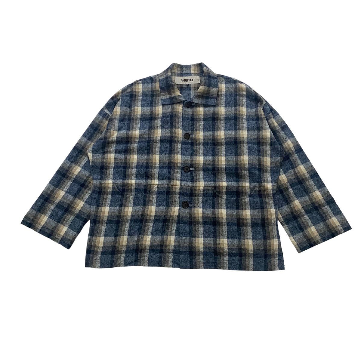Japanese Brand ✨Basisbroek checked oversize light jacket made in Japan Size US L / EU 52-54 / 3 - 1 Thumbnail