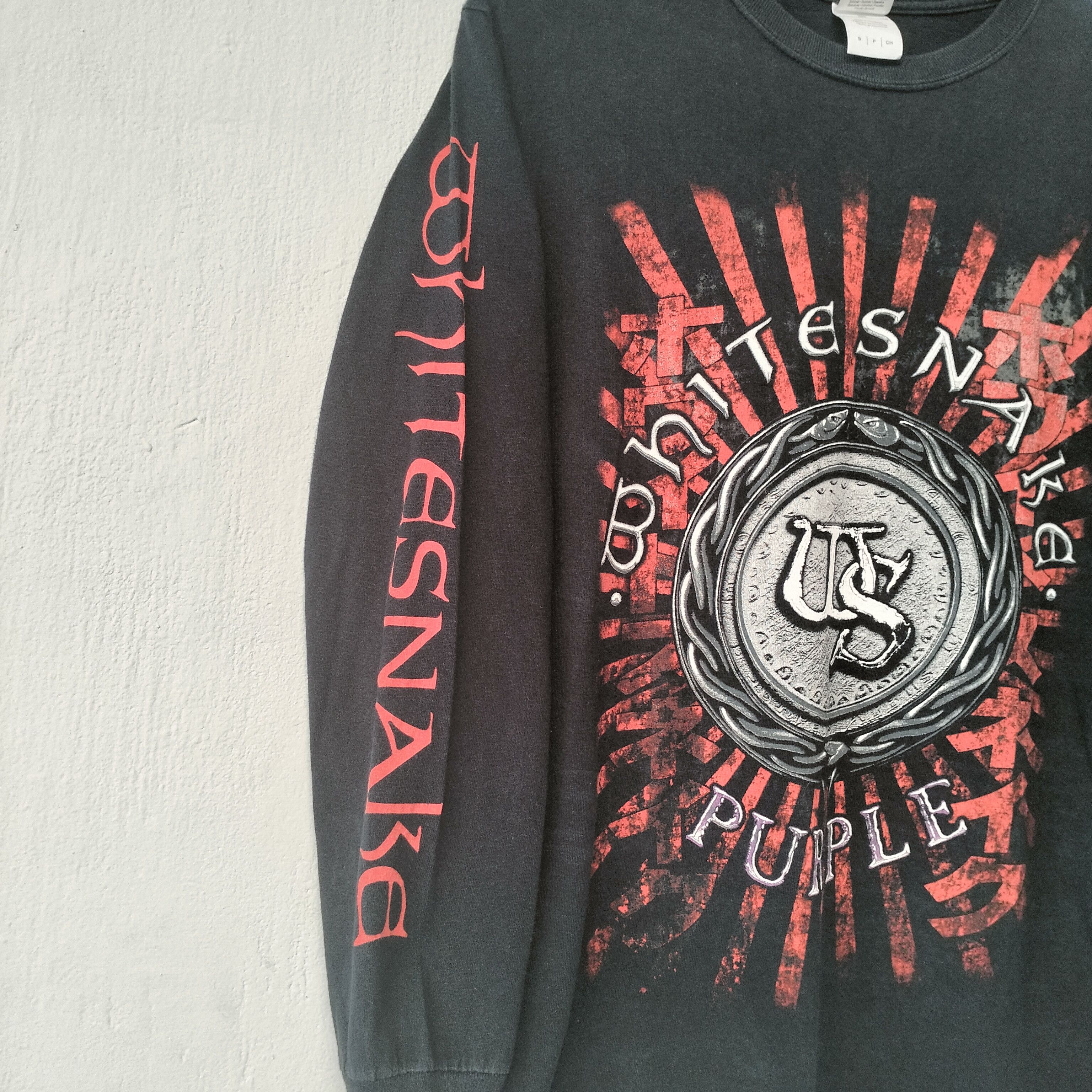 Band Tees × Vintage VINTAGE LONGSLEVEE WHITE SNAKE BAND Size US S / EU 44-46 / 1 - 2 Thumbnail