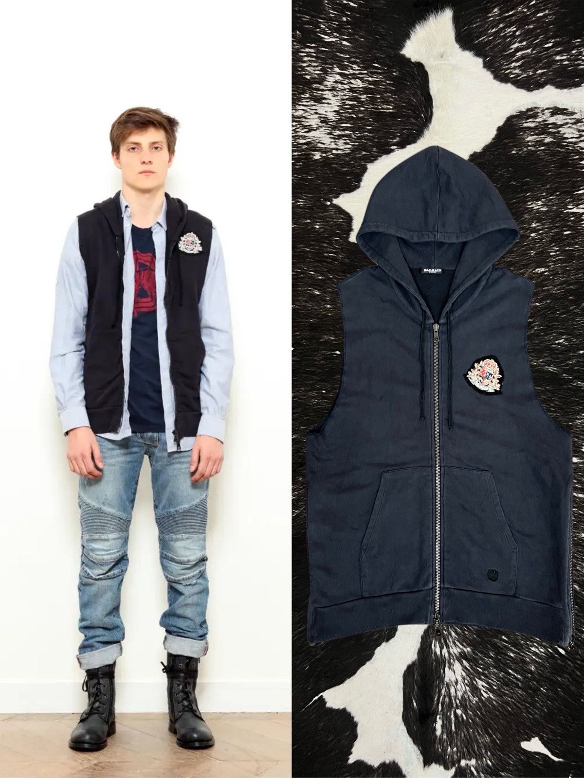 BALMAIN HOMME 11AW サイドジップパーカー XS 【公式通販】