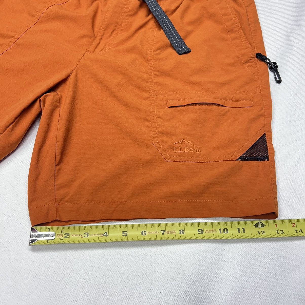 L.L. Bean × Vintage LL Bean Shorts Regular Orange Nylon Lined Belted Pockets Size US 36 / EU 52 - 17 Thumbnail