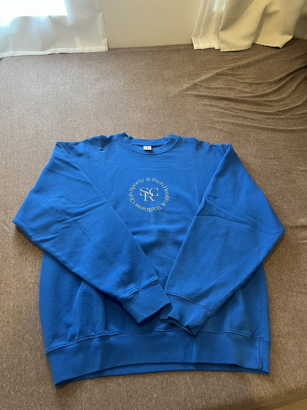 Sporty & Rich Sporty & Rich SRHWC crewneck blue sweatshirt size L Size L / US 10 / IT 46 - 2 Thumbnail