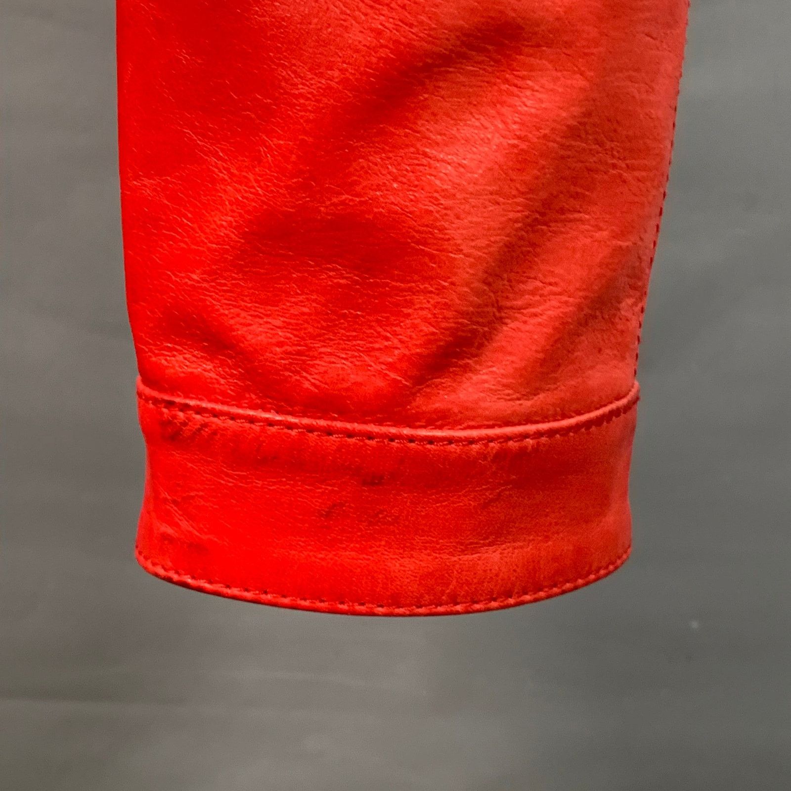 Dsquared2 DSQUARED2 Red Lambskin Leather Low Rise Biker Casual Pants Size 25" / US 0 / IT 36 - 3 Thumbnail