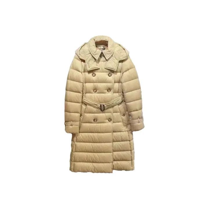 Burberry Yellow Long Double-Breasted Down Coat 0079