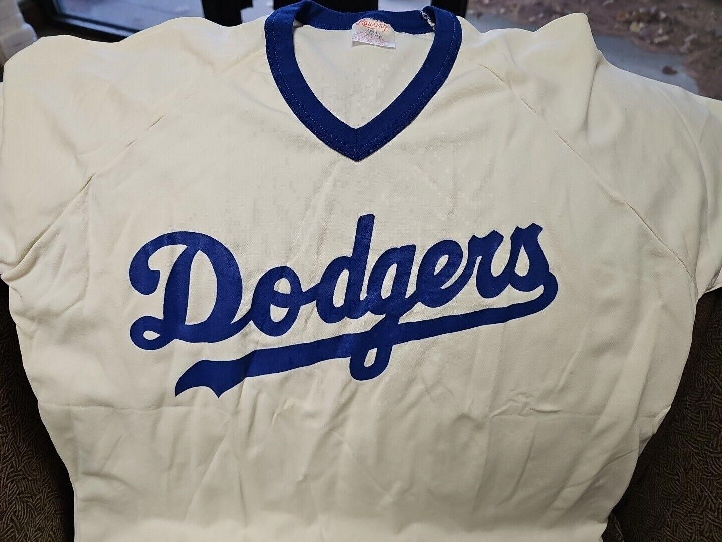 Designer Vintage Rawlings Dodgers Jersey Size L White Size ONE SIZE - 2 Thumbnail