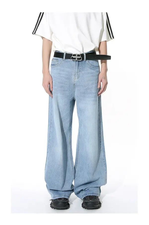 Japanese Brand Mayumi x Ryou American simple straight loose casual jeans Size US 34 / EU 50 - 1 Thumbnail