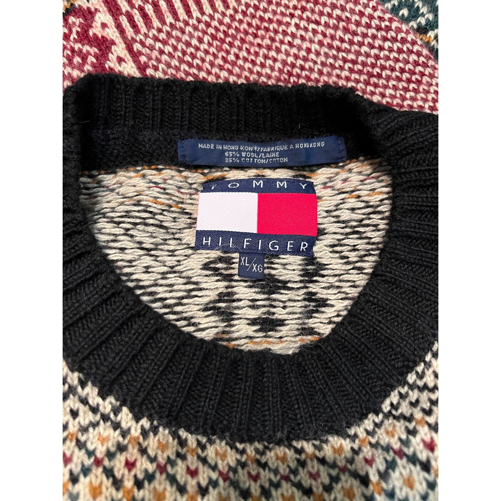 Vintage Vtg 90s Tommy Hilfiger Heavy Wool Blend Fair Isle Sweater XL Size US XL / EU 56 / 4 - 8 Thumbnail