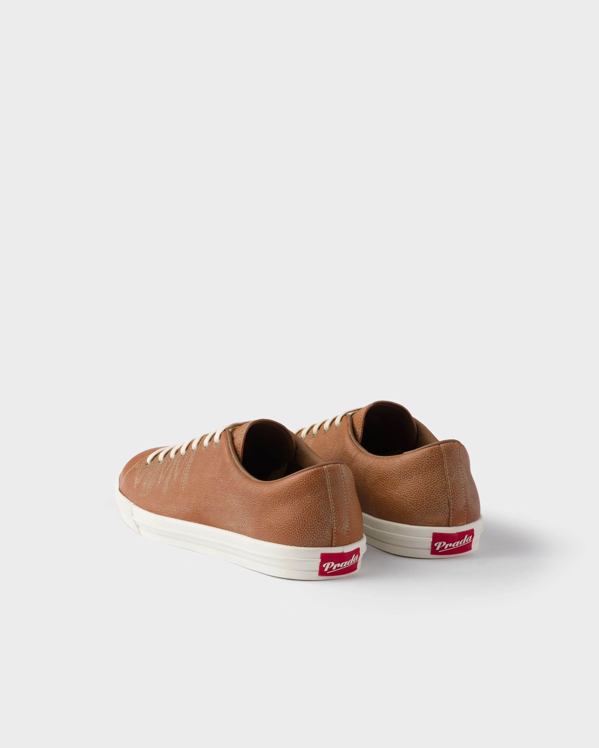 Prada o1w1db10426 Aged-Effect Leather Sneakers in Brown Size US 11 / EU 44 - 4 Thumbnail