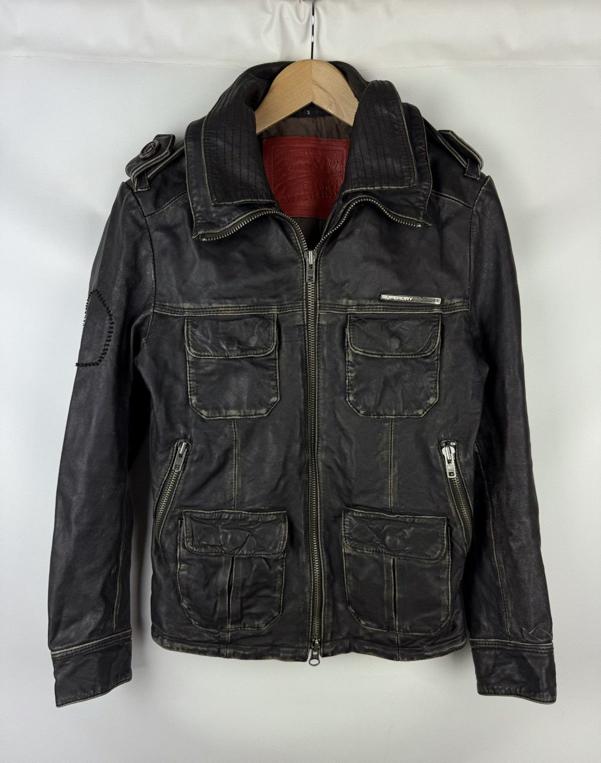 Superdry Superdry Japan Men’s Leather Multipocket Jacket Size S Size US S / EU 44-46 / 1 - 1 Thumbnail