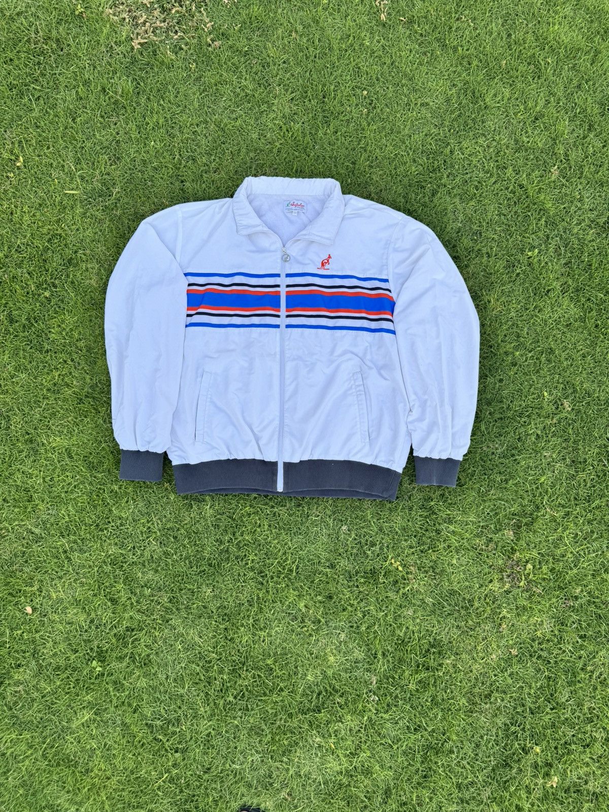 Vintage Australian Print Stripes men's tennis jacket Size US XL / EU 56 / 4 - 1 Thumbnail