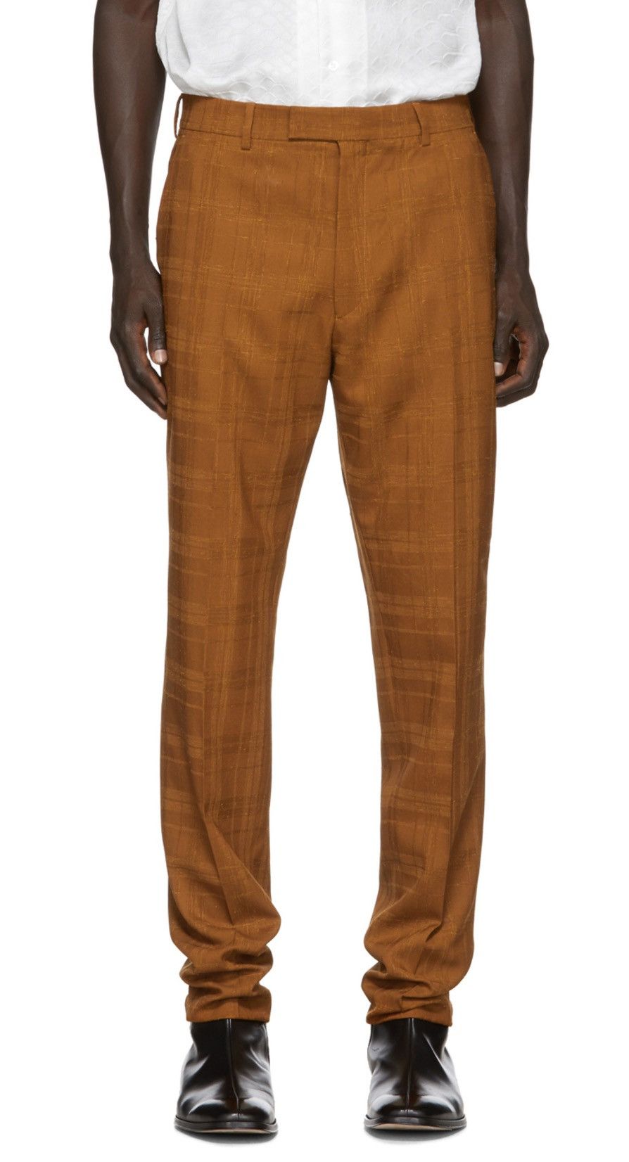 Paul Smith Orange/Rust Wool Check Trouser Size US 32 / EU 48 - 12 Thumbnail