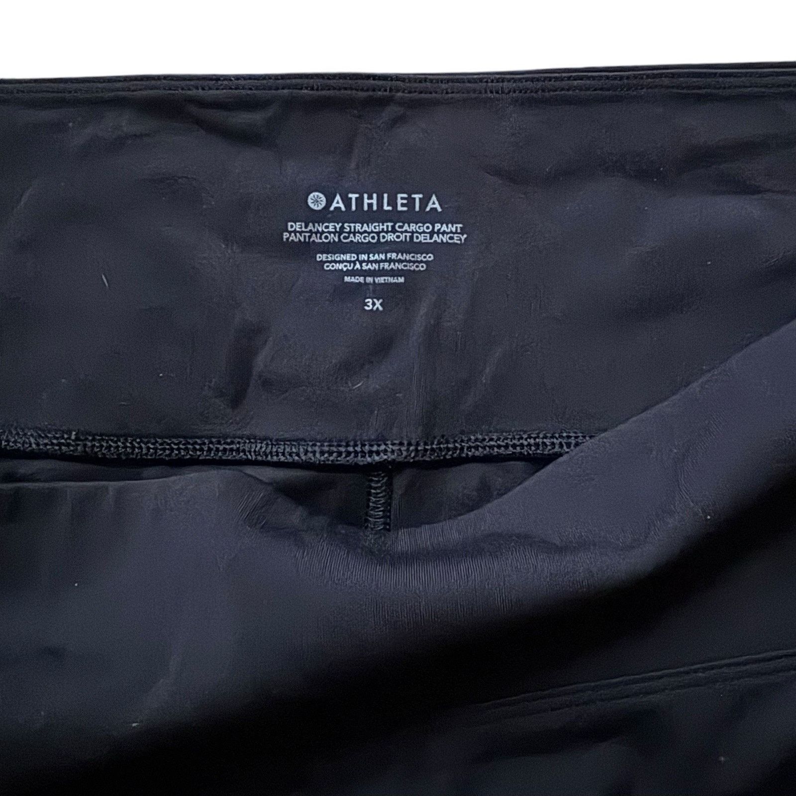 Athleta ATHLETA Delancey Straight Cargo Pant 3X Black Pull On Size 42" / US 20 - 3 Thumbnail