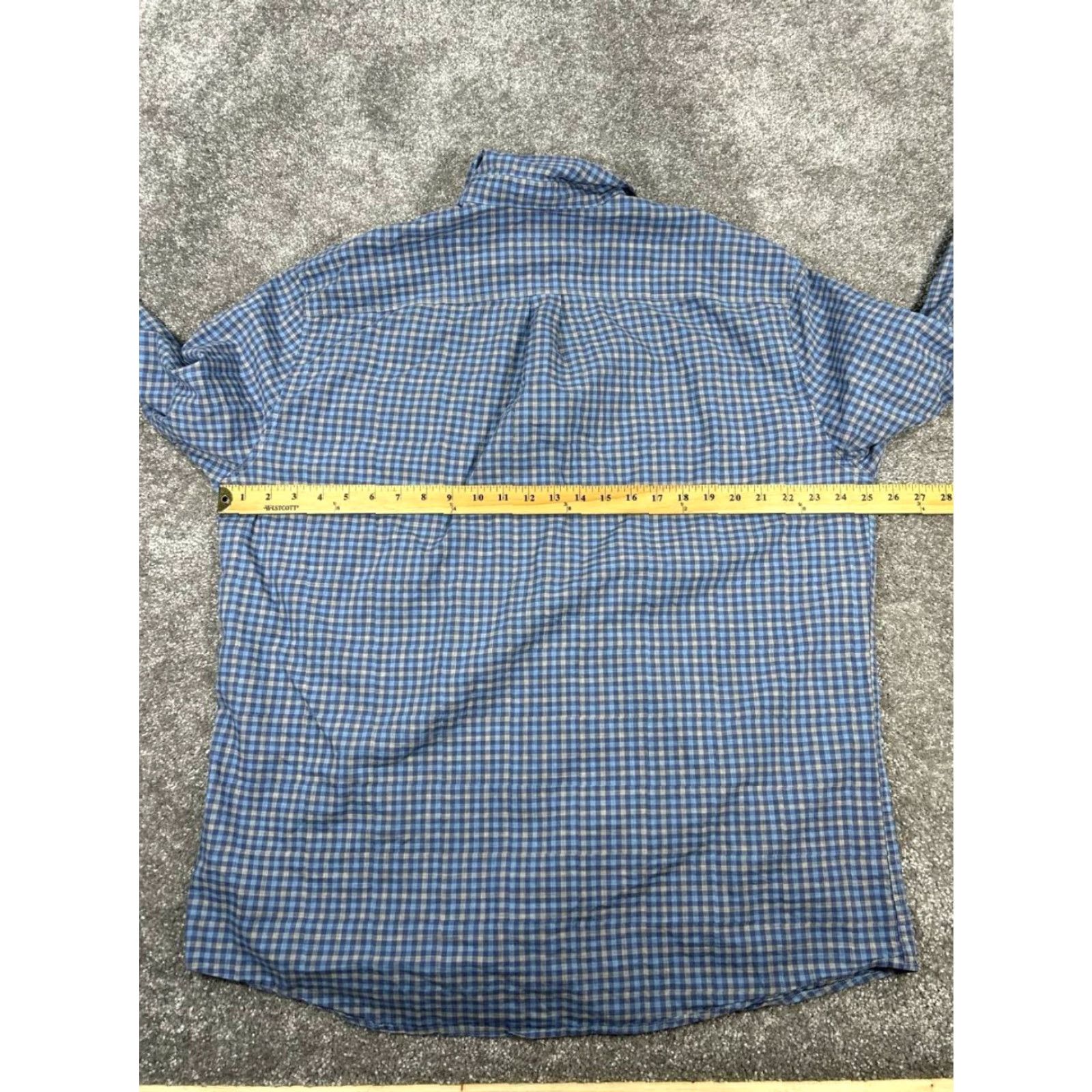 johnnie-O johnnie-O Shirt Mens XL Blue Gray Cotton Button Up Plaid Casual Button-Down Collared Classic Size US XL / EU 56 / 4 - 5 Thumbnail