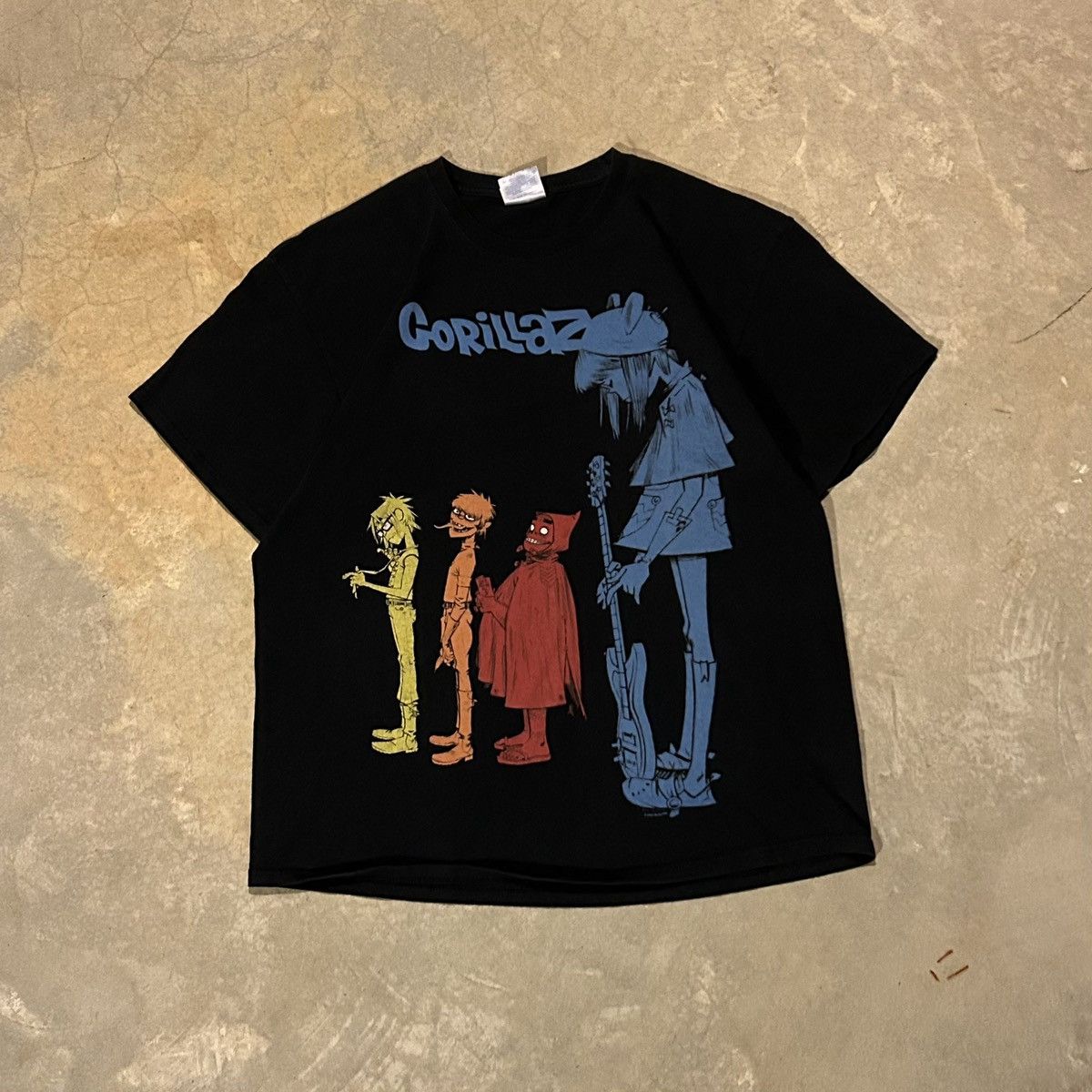 image of Band Tees x Rap Tees Crazy Vintage Y2K Gorillaz Band Rap Tee Skater Grunge in Black, Men's (Size XL