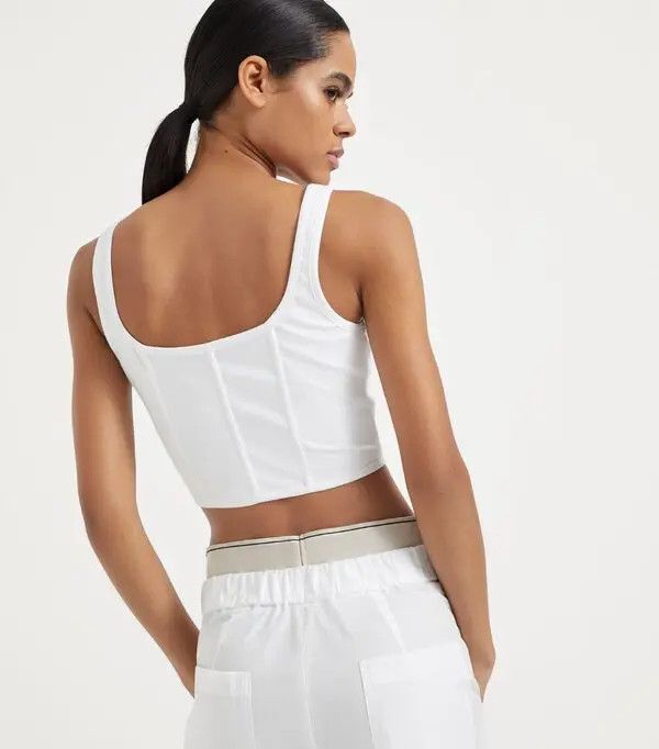 Brunello Cucinelli o1la1rc1a0325 Tank Top in White Size XL / US 12-14 / IT 48-50 - 4 Thumbnail