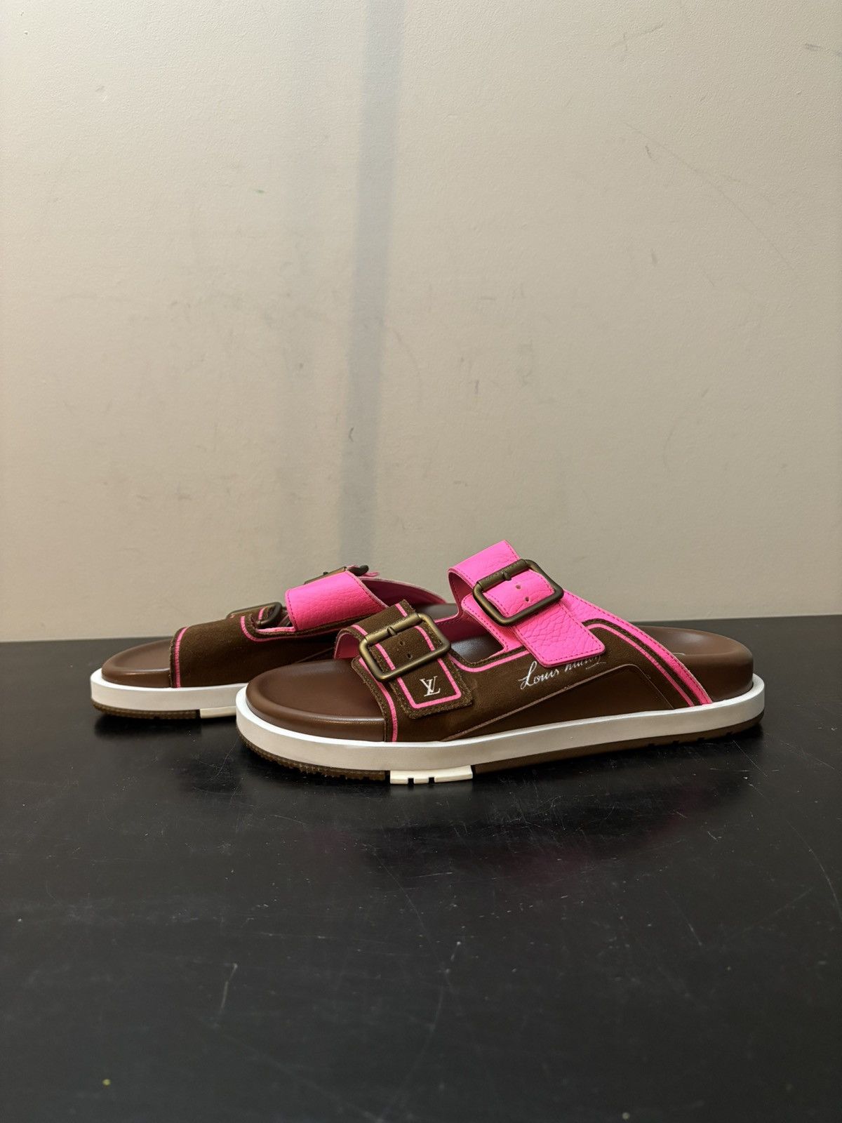 Louis Vuitton Louis Vuitton LV Trainer Mule Sandals Brown Pink Size US 6 / EU 39 - 1 Thumbnail