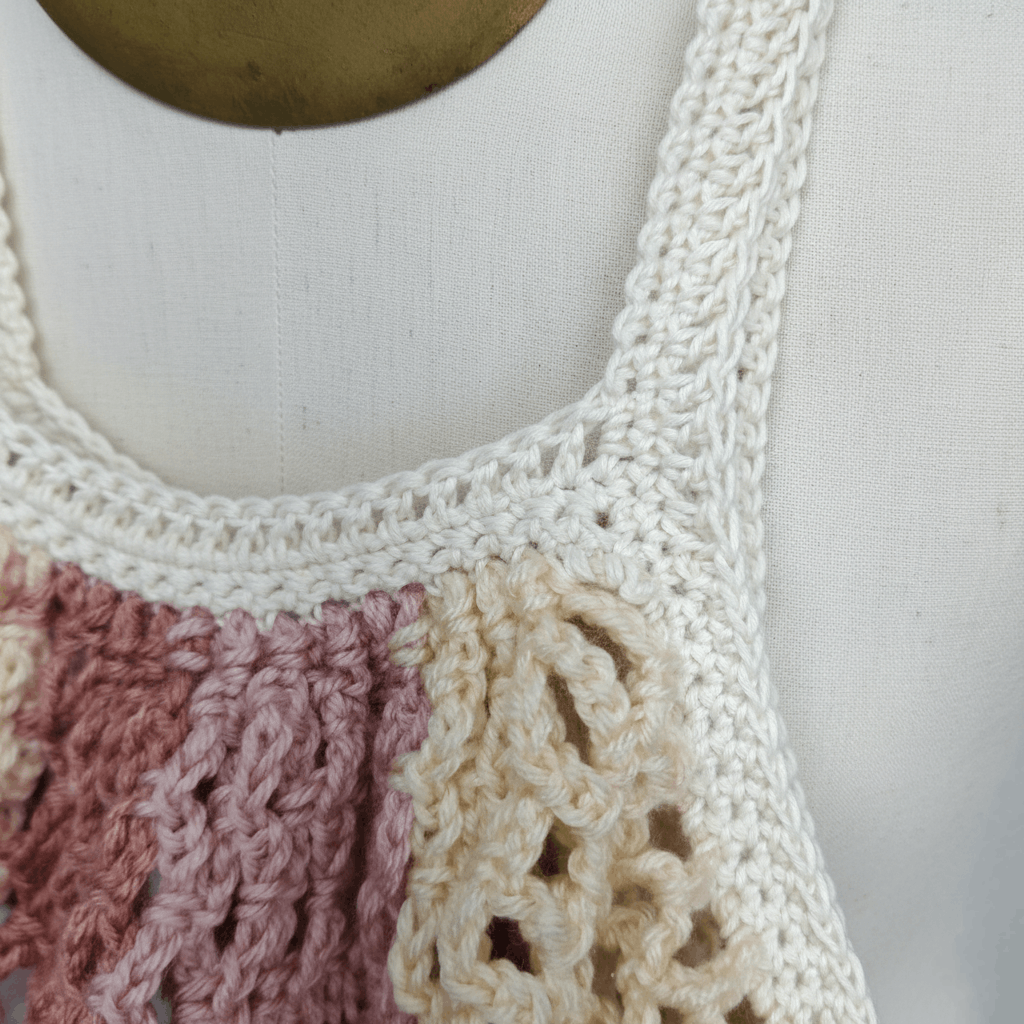 Handmade Farmers Market Bag Purple Handmade Crochet Net French Cotton Size ONE SIZE - 6 Thumbnail