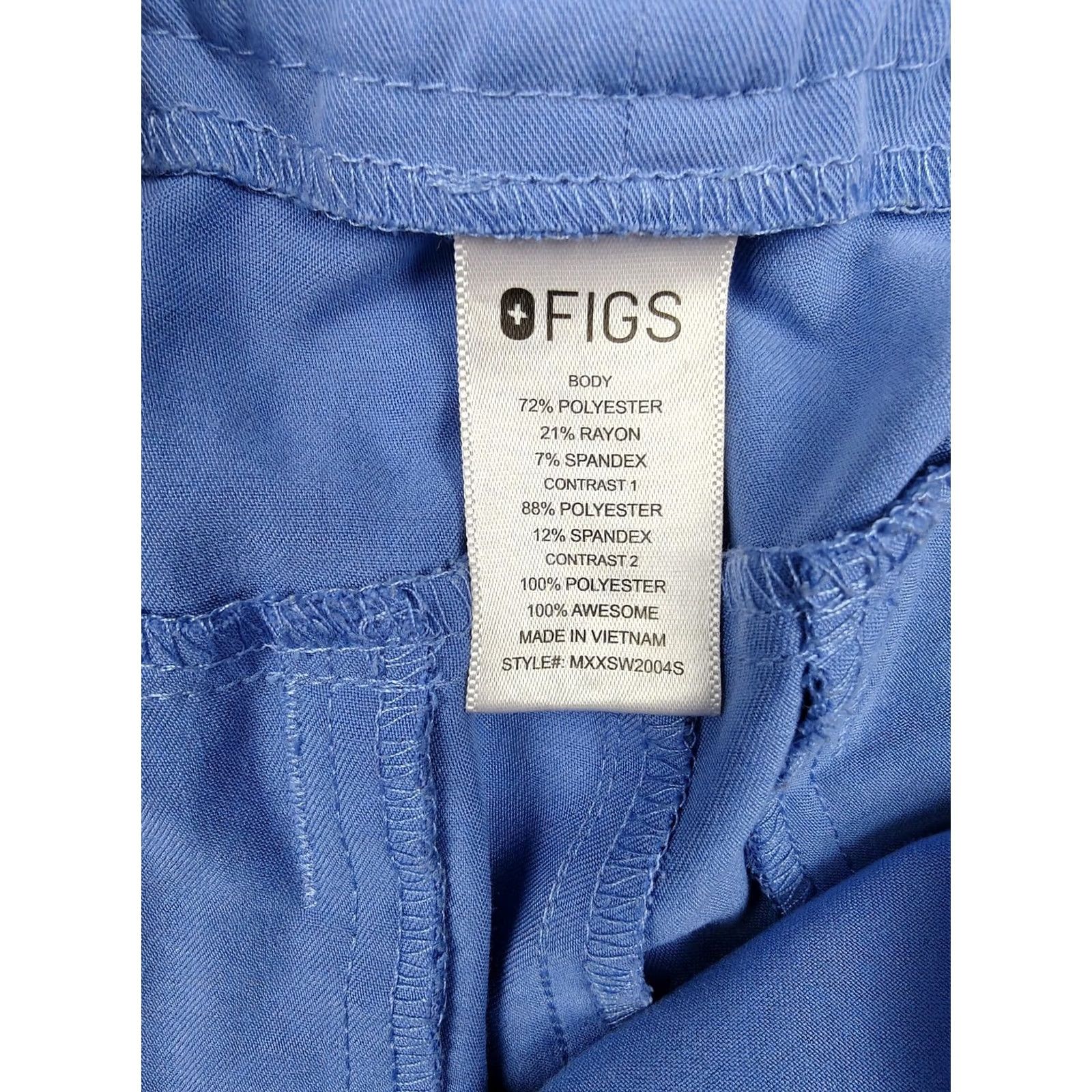 Vintage FIGS Scrub Pants Mens Medium Short Blue Technical Collection Jogger Drawstring Size US 31 - 3 Thumbnail