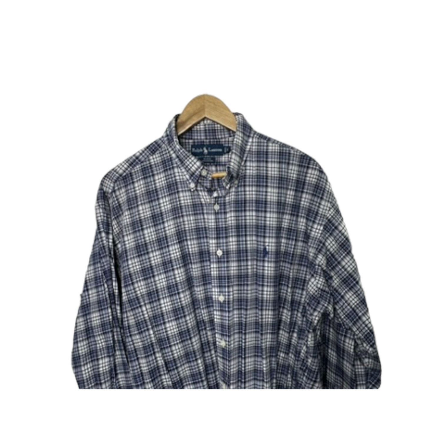 Ralph Lauren Ralph Lauren BLAKE Plaid Button Down Navy Blue Shirt Large Size US L / EU 52-54 / 3 - 2 Thumbnail