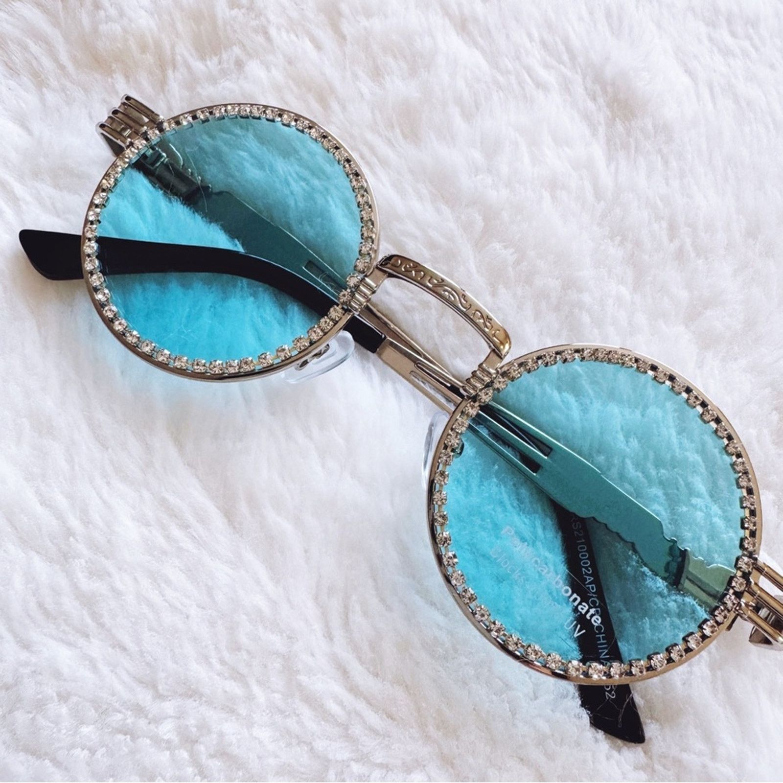 Other Kate Clear Blue Round Sunglasses Size ONE SIZE - 2 Thumbnail