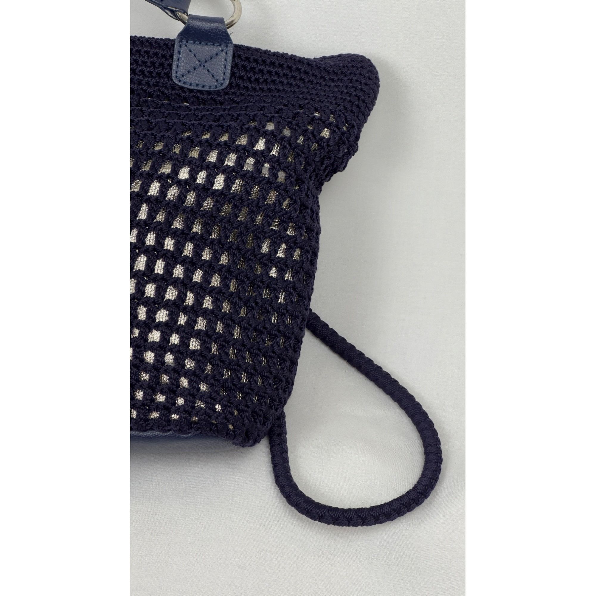 The Sak The Sak Navy Crochet Tote Bag With Zipper Pocket & Shoulder Size ONE SIZE - 13 Thumbnail