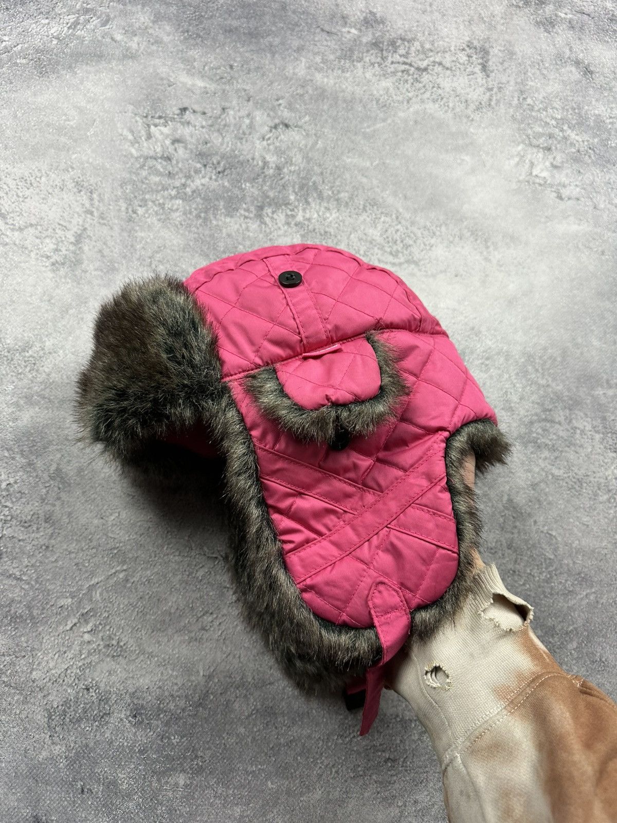 Barbour Vintage Barbour Ushanka Fuzzy Fur Trapper Hat Y2K Cap Rare Size ONE SIZE - 4 Thumbnail