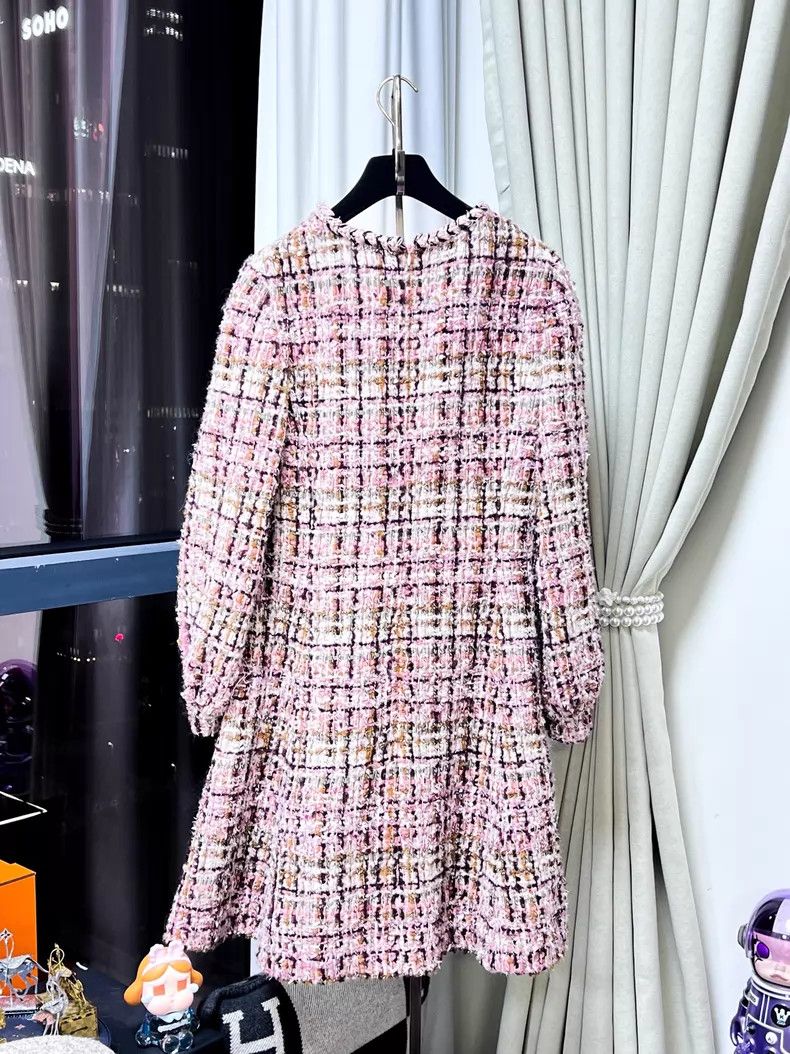 Chanel Chanel Pink and gray mixed color tweed long-sleeved puff s Size S / US 4 / IT 40 - 2 Thumbnail