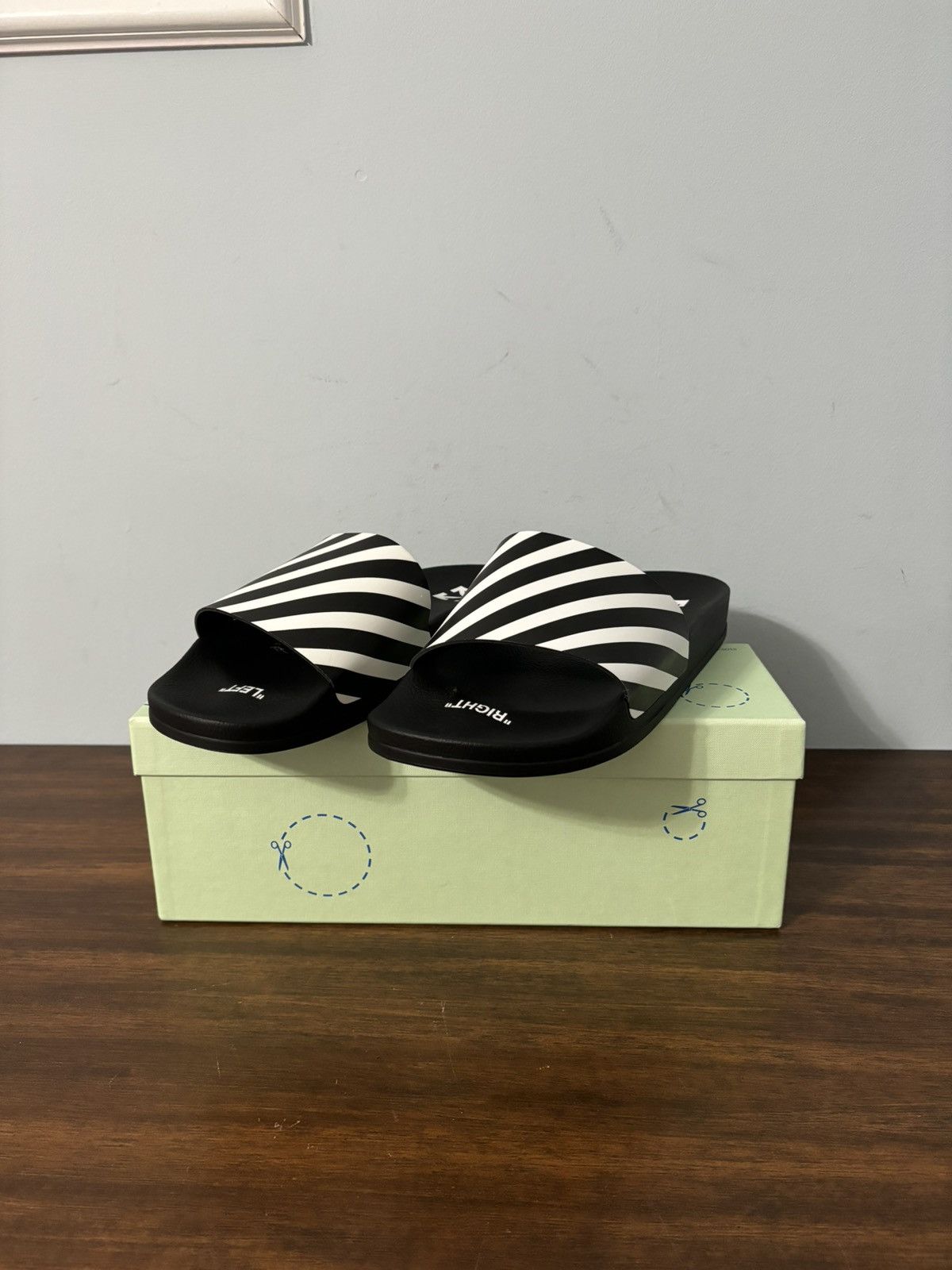 Designer Off White Streetwear Off White Striped Slides Grailed