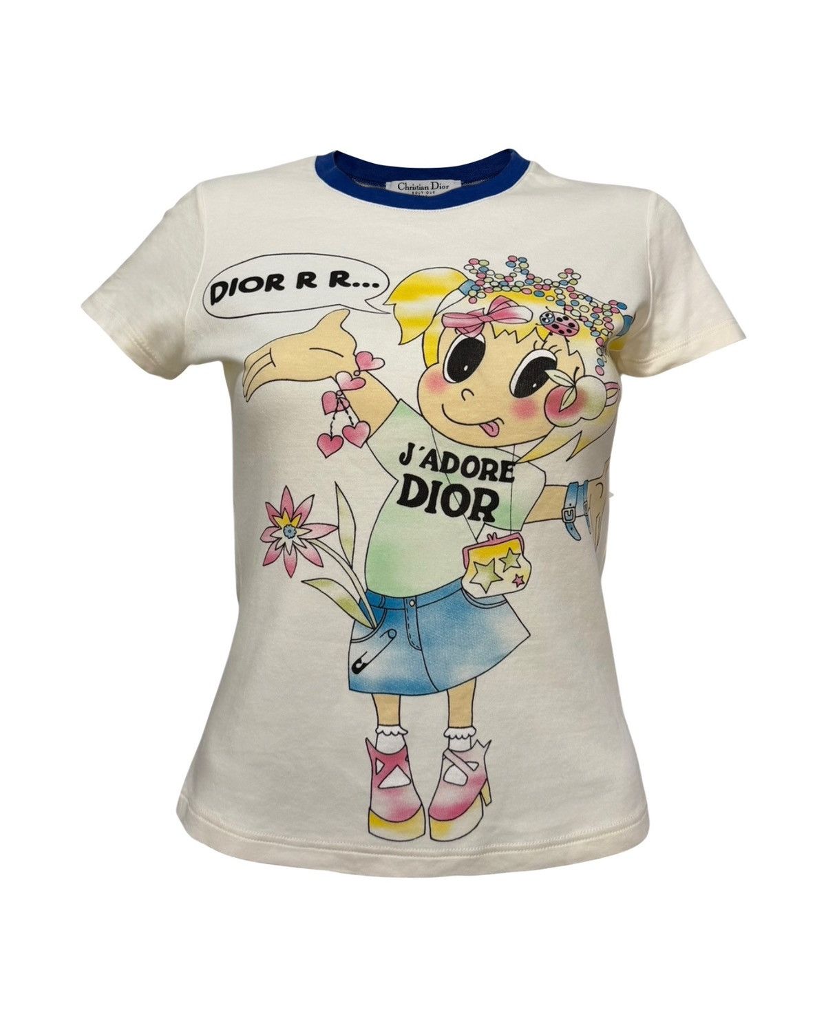 Dior CHRISTIAN DIOR S/S 2005 Cartoon Girl "J'ADORE DIOR" T-Shirt Size M / US 6-8 / IT 42-44 - 1 Thumbnail