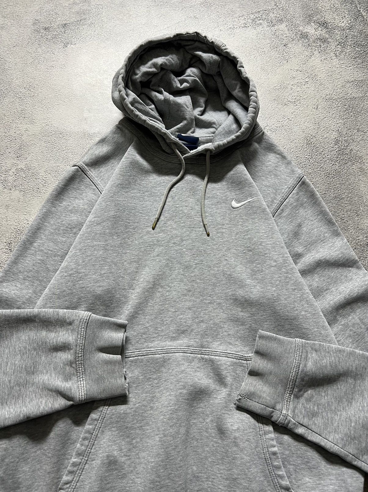 Nike × Vintage Vintage Y2k Nike 🩶 Mini Swoosh Faded Basic Blank Hoodie 00’s Size US S / EU 44-46 / 1 - 1 Thumbnail
