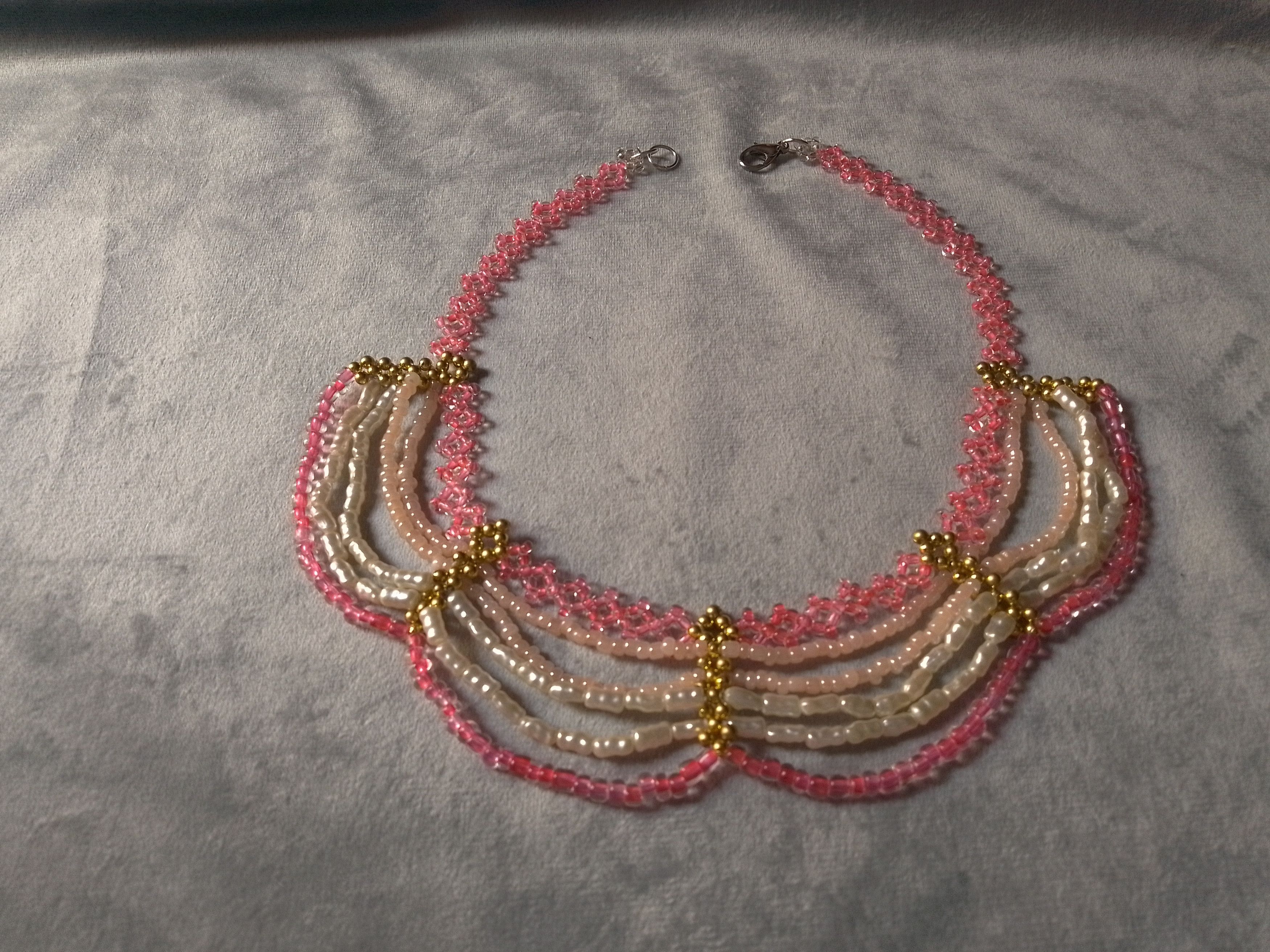 Handmade Necklace/Collar Pink Elegant Fresh Water Pearls Size ONE SIZE - 5 Thumbnail
