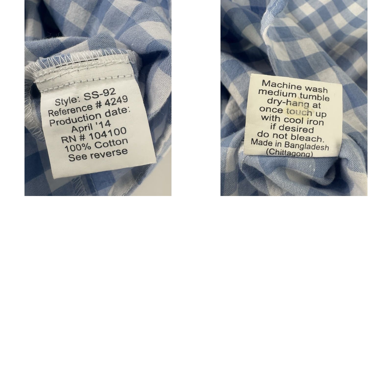 Vintage VINTAGE? No. Gioberti Italy Button-Up Shirt Men L blue/white check 100% cotton casual workwear breathable pockets Size US L / EU 52-54 / 3 - 8 Thumbnail