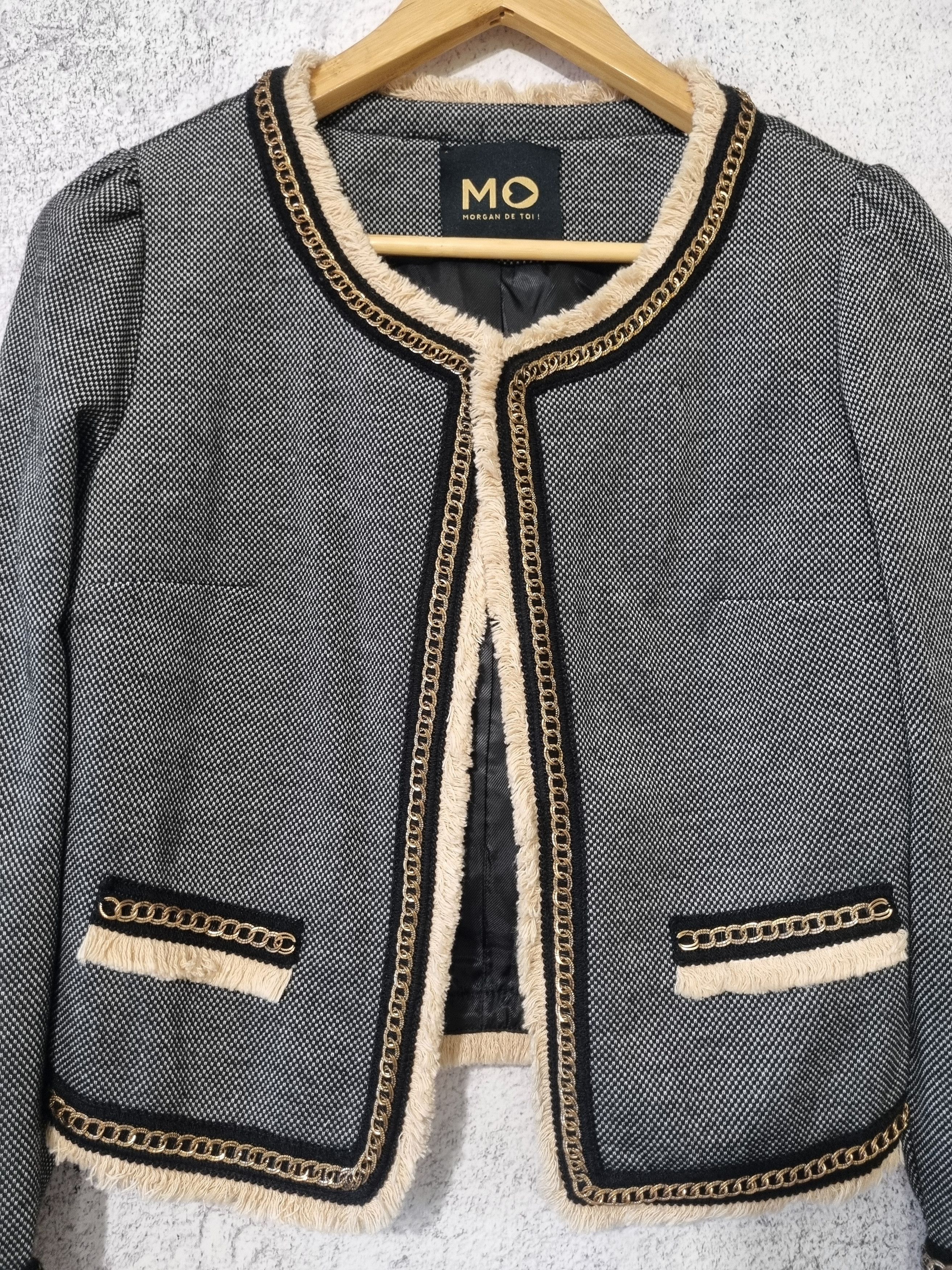 Morgan De Toi Morgan De Toi Chain Trim Blazer Jacket Chanel Style Size XS / US 0-2 / IT 36-38 - 2 Thumbnail