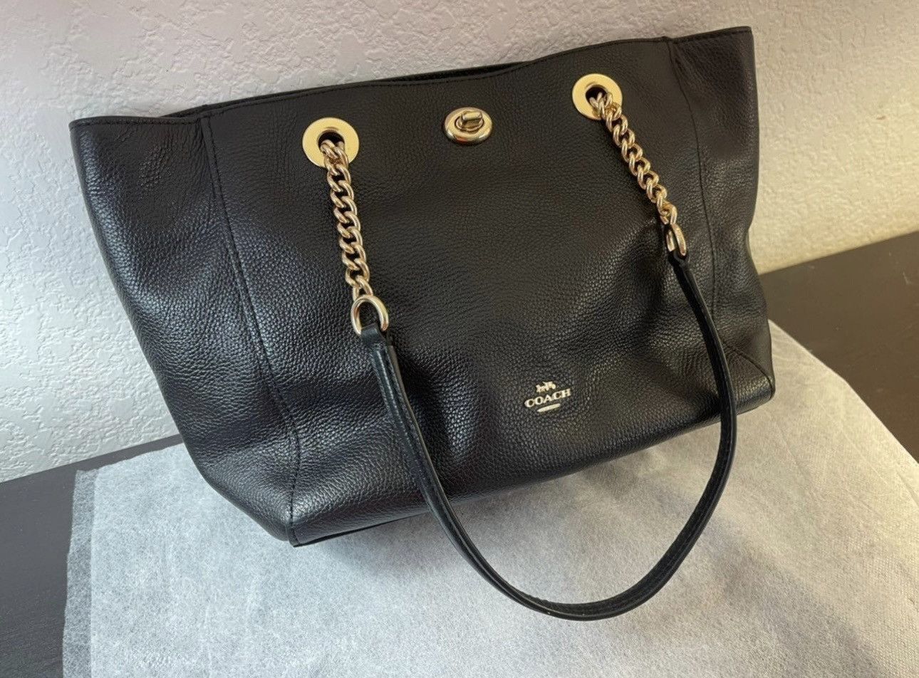 Coach Coach Turnlock Chain Tote Leather Size ONE SIZE - 7 Thumbnail