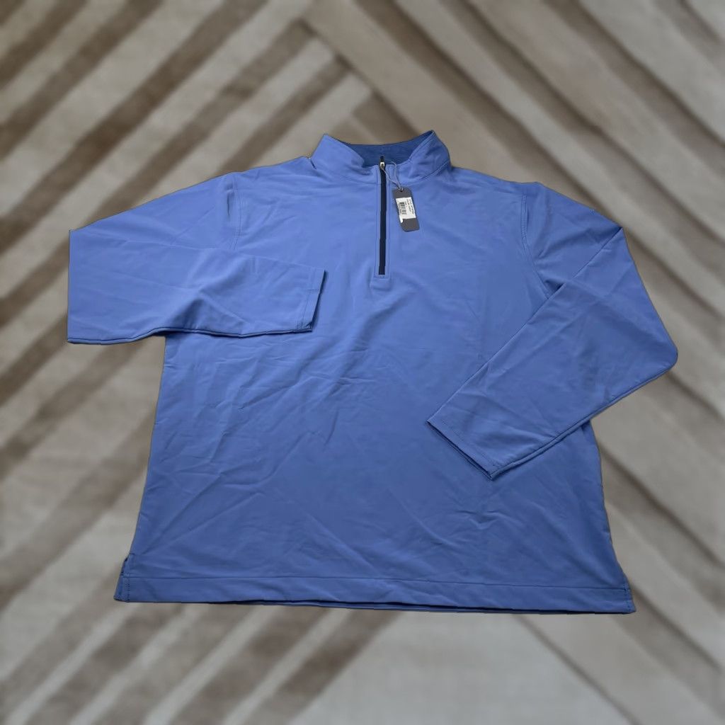 Peter Millar Peter Millar Crown Sport NWT Perth Stretch 1/4 Zip Pullover Creek Locust Valley Blue L Regular Mens Polo? Size US L / EU 52-54 / 3 - 1 Thumbnail