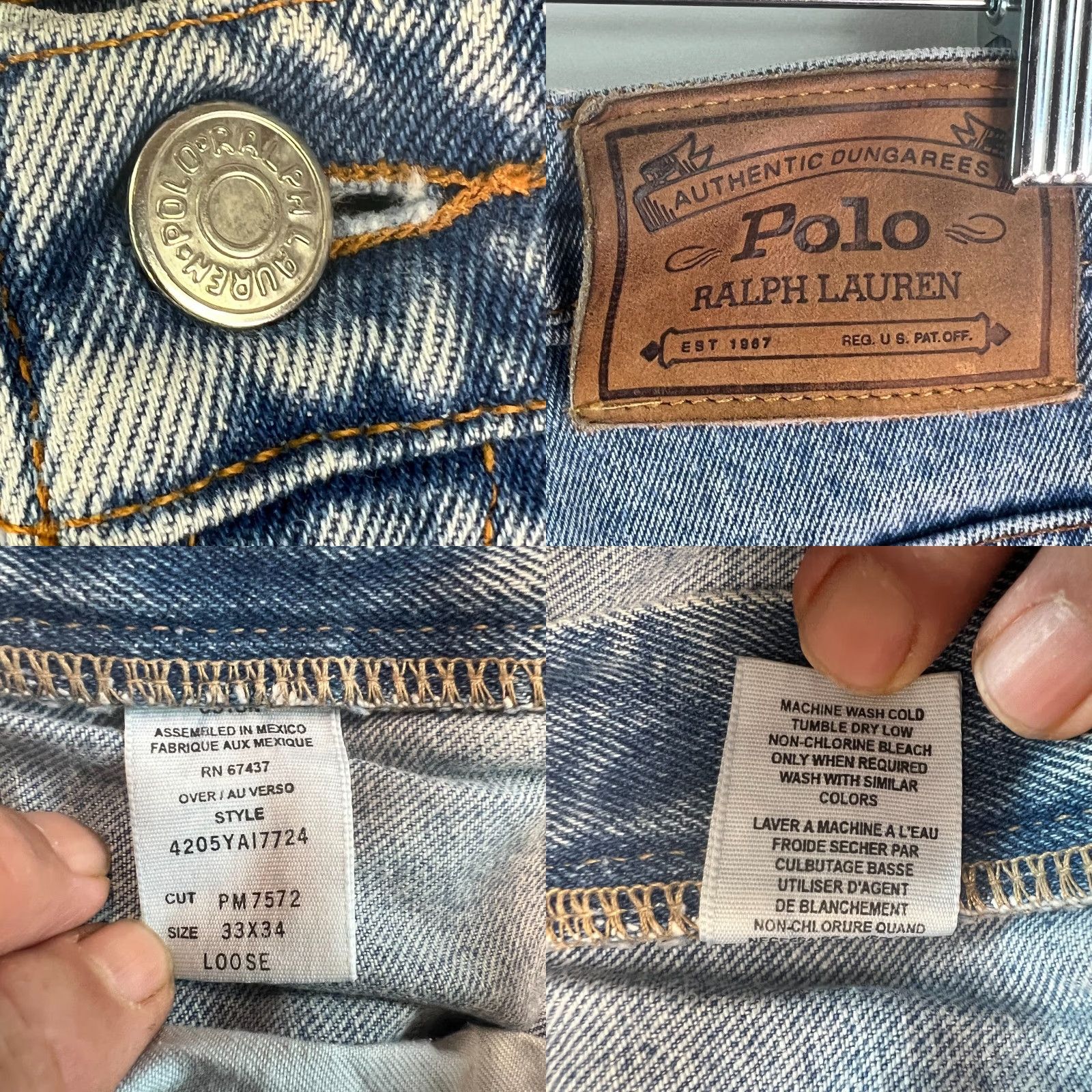 Polo Ralph Lauren Polo Ralph Lauren Jeans Denim 5-Pocket Flat Front Blue Mens 33X34 Size US XS / EU 42 / 0 - 8 Thumbnail
