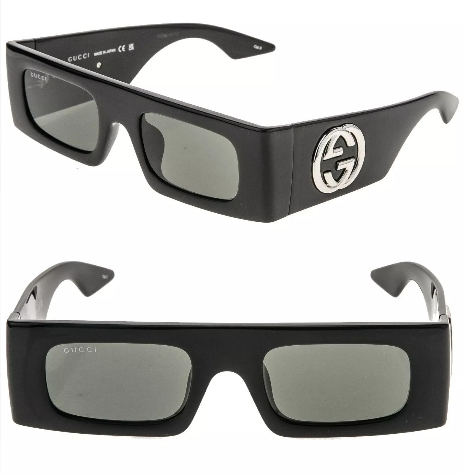 Gucci GUCCI 1646 Black Narrow Rectangular Gg 1646 S Sunglasses 001 Size ONE SIZE - 1 Thumbnail