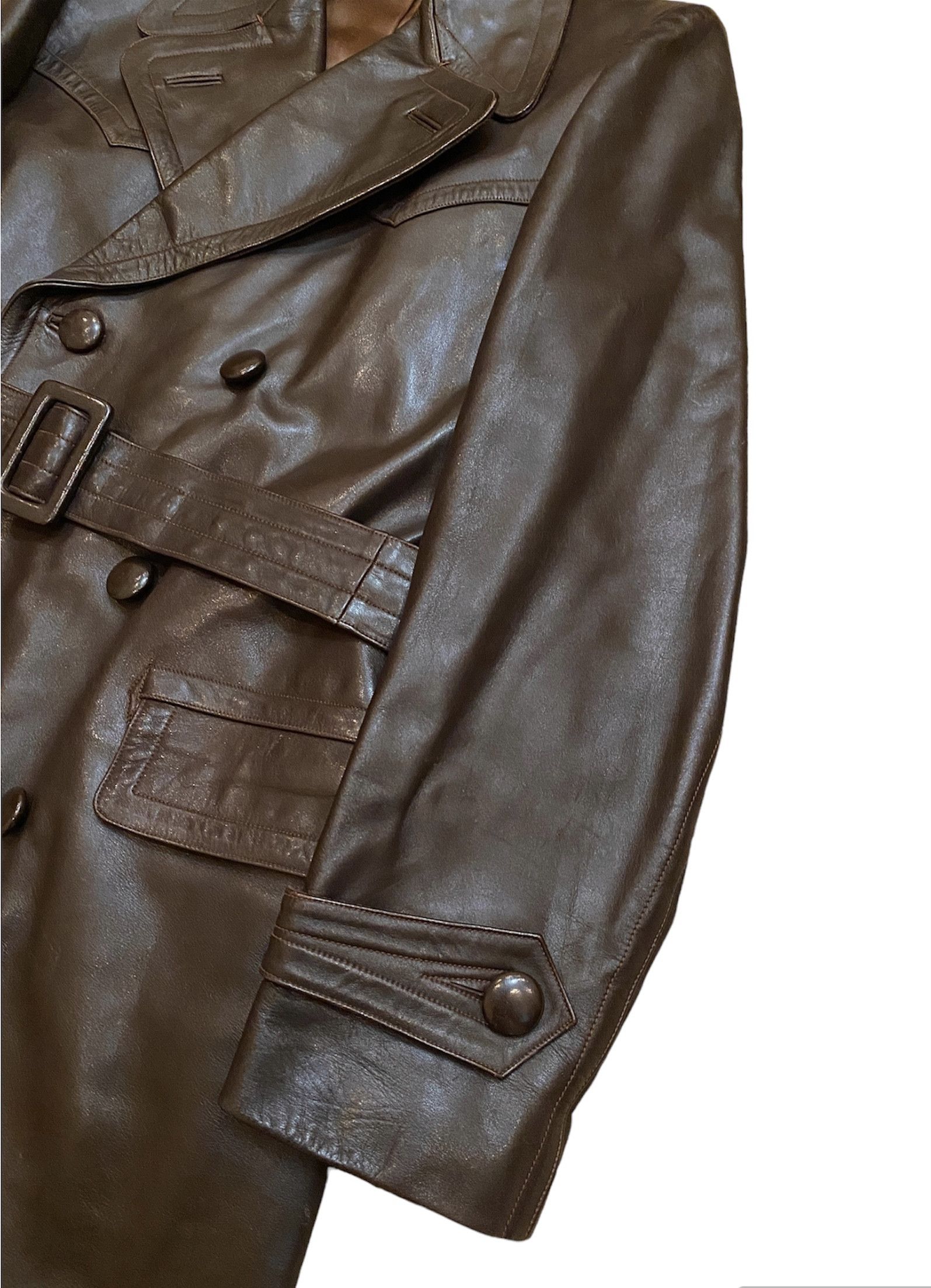 Vintage Retro Military WW2 German Luftwaffe Motorcycle Leather Coat Size US L / EU 52-54 / 3 - 7 Thumbnail