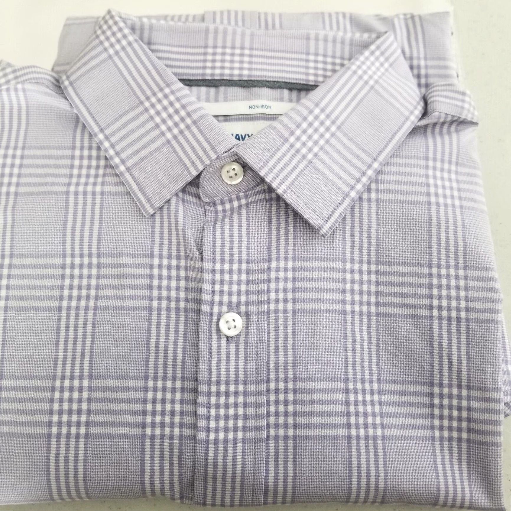 Old Navy Old Navy Mens Shirt Slim Fit Button-Up Long Sleeve Purple White Check Casual Size US L / EU 52-54 / 3 - 2 Thumbnail