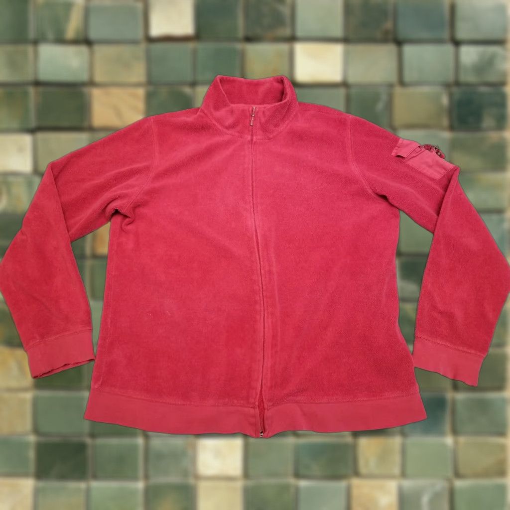 Denim & Co. VINTAGE Denim & Co Jacket Womens M Red Cotton Blend Fleece Zip Casual Long Sleeve Size M / US 6-8 / IT 42-44 - 1 Thumbnail